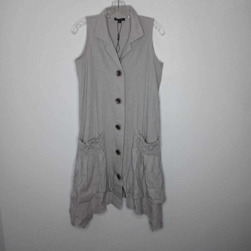 For Cynthia linen blend button front dress size XS